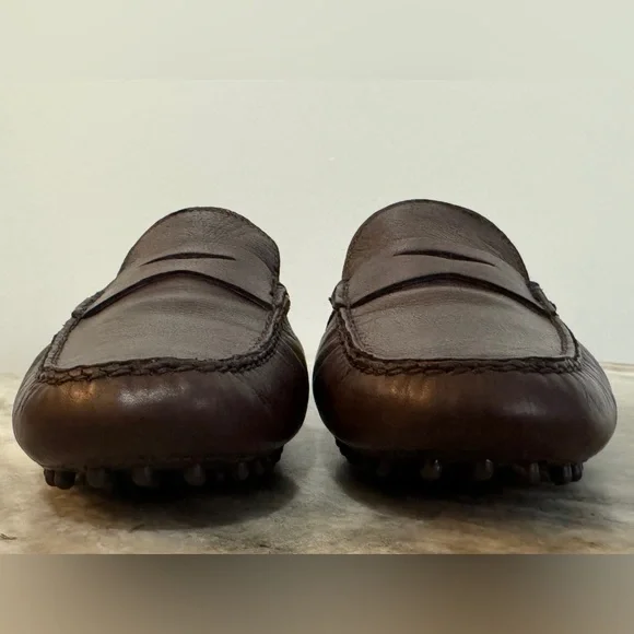 BRIONI DRIVERS DRIVING MOCCASIN BROWN LEATHER $1395 43 / 10  display picture 2